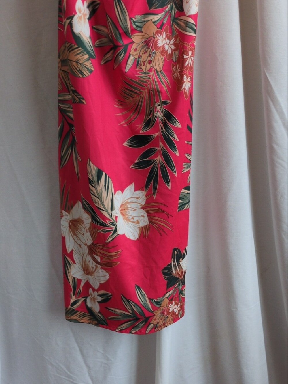 SHEIN Red Tropical Floral Midi Slip Dress - Picture 2 of 5